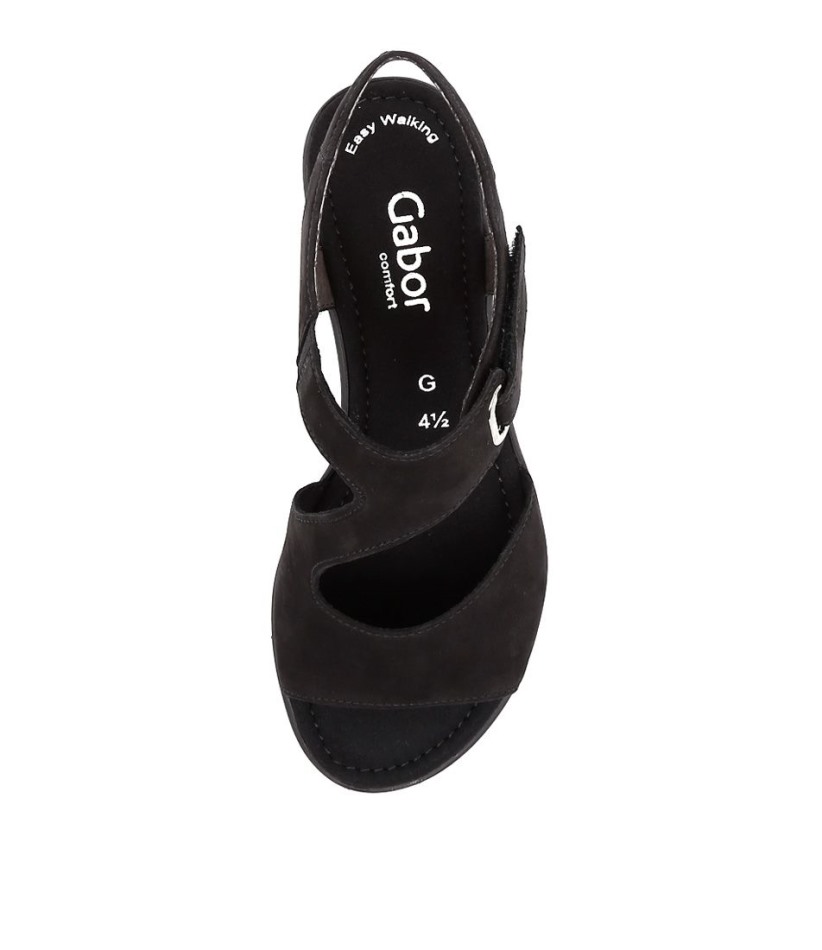 Gabor En Cuir Nubuck Noir Suraya | Exclusif